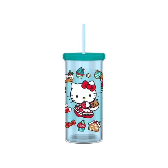 Vaso para bebidas frías Silver Buffalo Sanrio Hello Kitty, 600 ml, navideño
