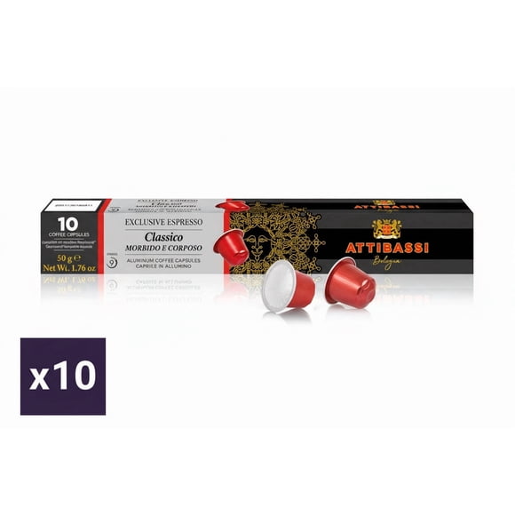 Pack Café en Cápsulas Classico para Nespresso Attibassi 10 x 10 un