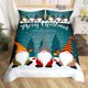 thumbnail image 3 of Xmas Bedding Sets Scandinavian Christmas Santa Gnomes Comforter Cover Snowing Santa Claus Bedding Sets for Kids Boys Girls Romantic Candlelight Quilt Cover 3 Pieces Queen Size, 3 of 5