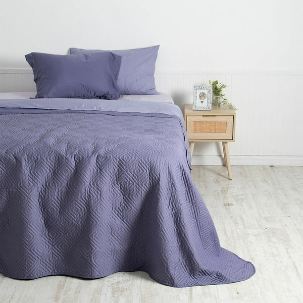 Set Quilt + Sabana lisa 1.5 P Morado