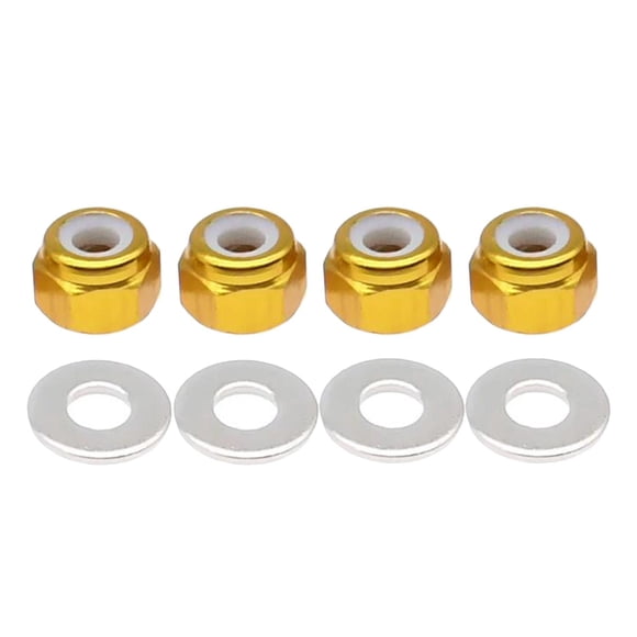 8 Tuercas De Bloqueo De Rueda M3 Con Junta Para Wltoys 144001 1:14 RC Off-Road Car Amarillo
