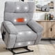 thumbnail image 1 of Grey Heat Massage Dual Motor Infinite Position Up to 350 LBS Large Electric Power Lift Recliners with Hidden Cup Holders, Power-Remote, Medium-firm and Heavy Duty, 1 of 3