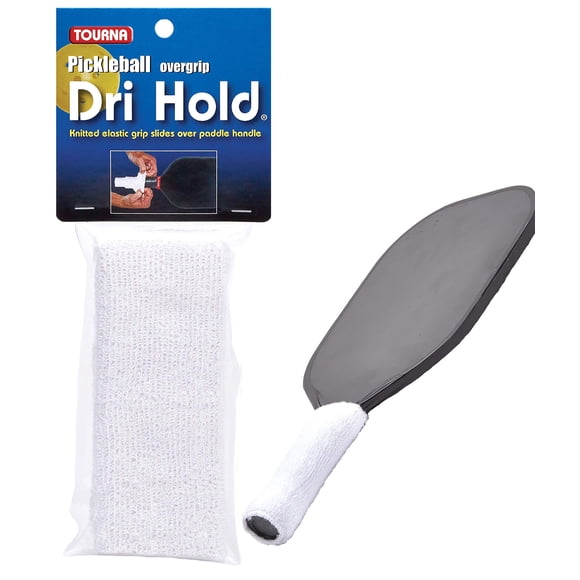 Pickleball Overgrip Tourna Dri Hold Slide-On, paquete de 2 unidades, color blanco