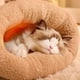 thumbnail image 3 of Saco de dormir de gato para gatos de interior, saco de gato de peluche suave, cama de cueva de gatos de autocalentamiento, saco de mascota para cachorro de gatito (marrón, M), 3 of 3