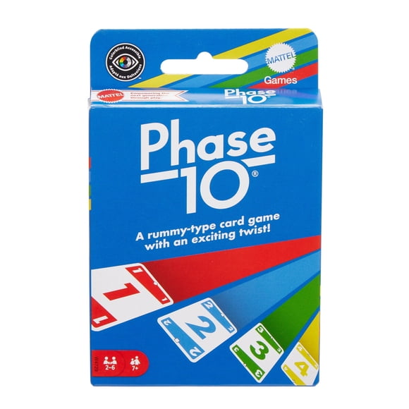 Juego de Cartas Phase 10 Mattel Clásico 2 a 6 Jugadores 7+