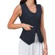 thumbnail image 1 of Chaleco de Traje para Mujer INSPIRE CHIC Sin Mangas Cuello en U Abotonado Verano Casual de Negocios Chaleco Top M Azul Oscuro, 1 of 5