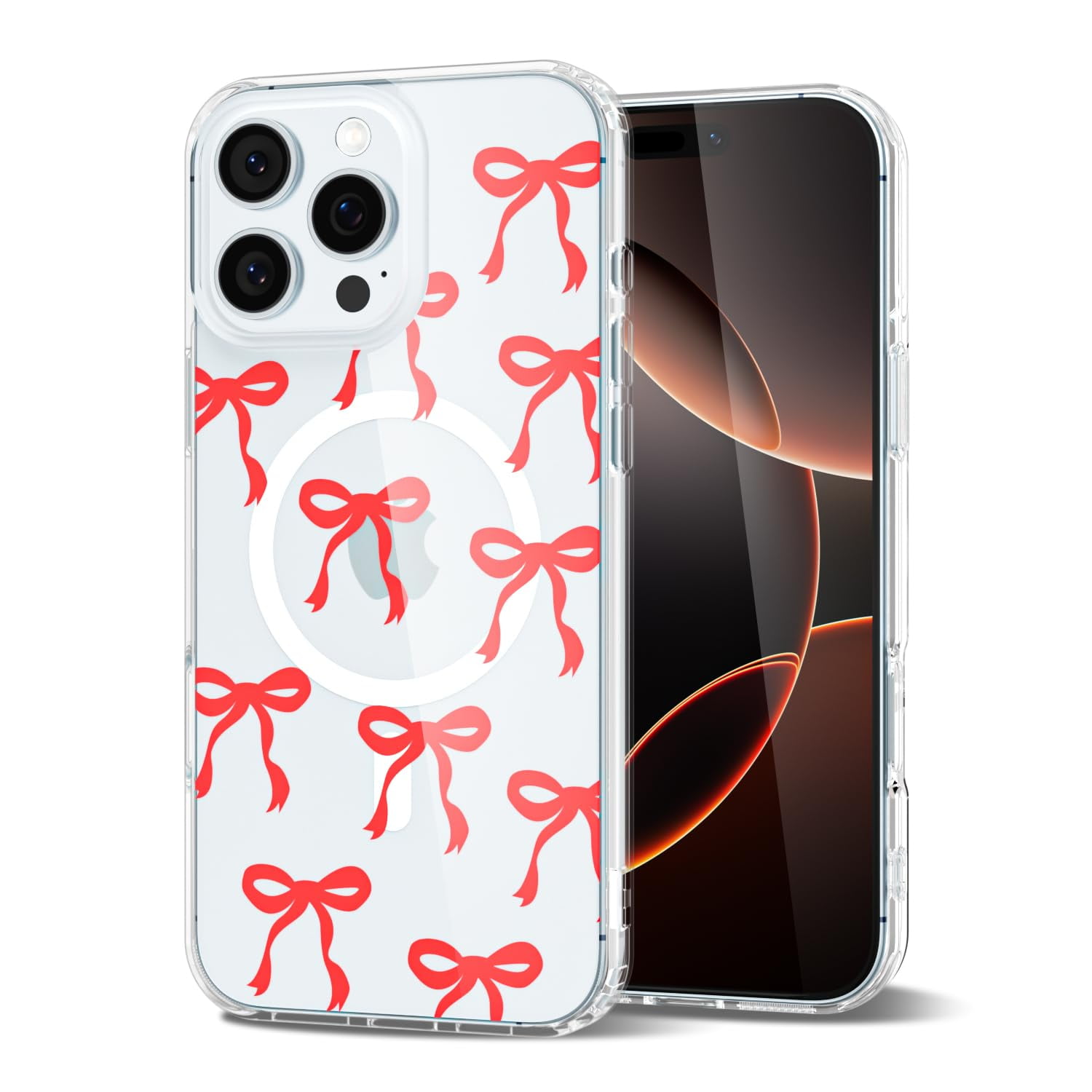 Funda Svanove Para Iphone 16 Pro Con Estampado De Lazo Rojo Transparente