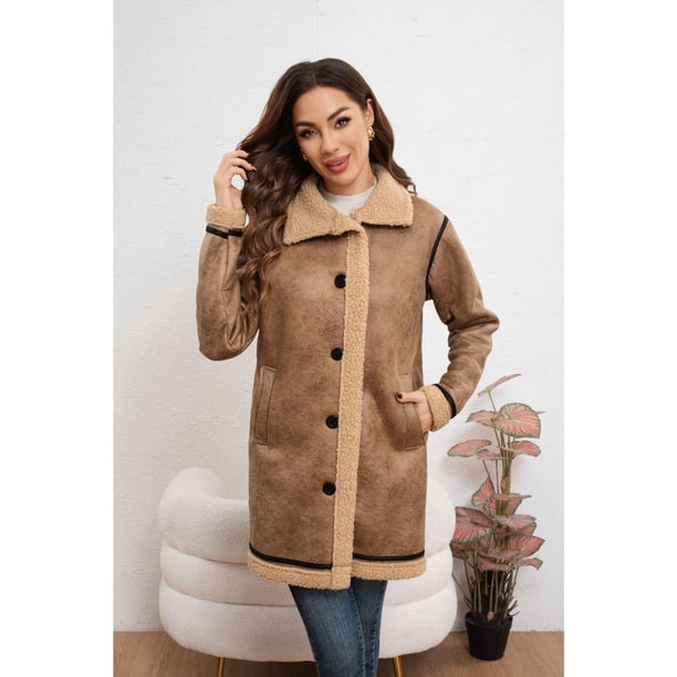 Chaqueta Abrigo Mujer Largo Interior Chiporro Tendencia Moda 7586