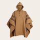 thumbnail image 1 of Poncho Clásico de Lana Premium OLKI - Café Listado, 1 of 4