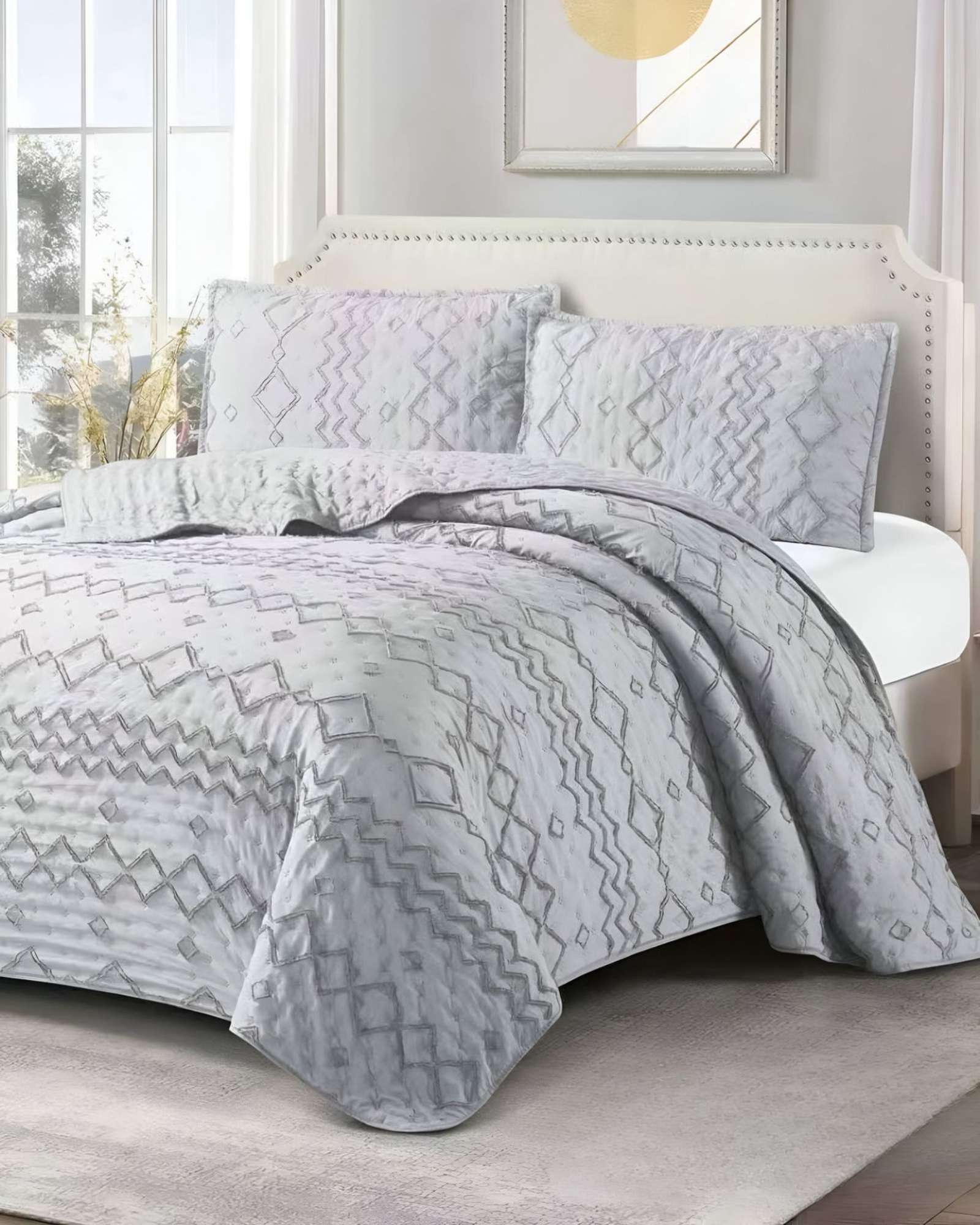 Meipulis - Cobertor Colcha Quilt Tufting De Lujo Suave 2 Plazas