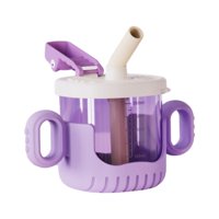 Magideal - Tazas Para Sorber, Taza De Entrenamiento, 10Oz/300Ml, Botella De Agua Portátil A Prueba De Fugas, Fácil De Limpiar Con Tapas Para Bebés, Niños Y Niñas Violeta
