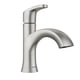 thumbnail image 1 of Grifo para lavabo de baño Moen Karis, níquel cepillado, con placa de cubierta, 1 of 8