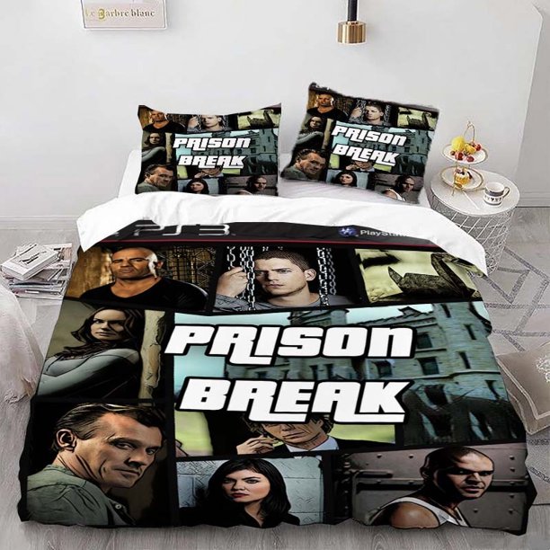 Jailbreak PS3 Games Themed Bedding Set Duvet Cover and Pillowcase Set Soft and Comfortable for All Seasons