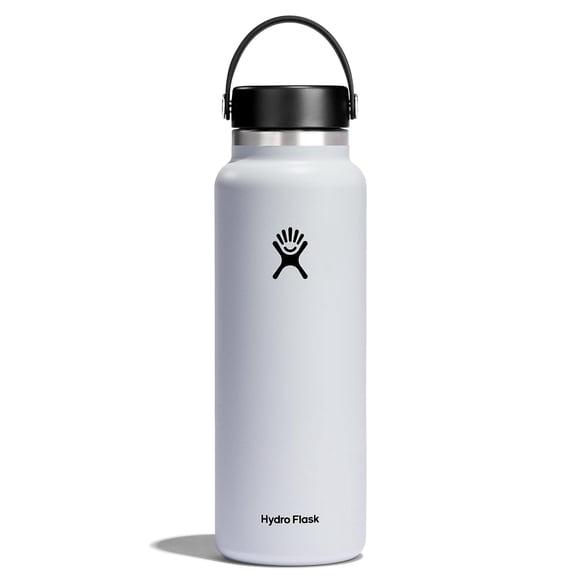 Botella de agua Hydro Flask Wide Flex Cap, color blanco, 1,2 L