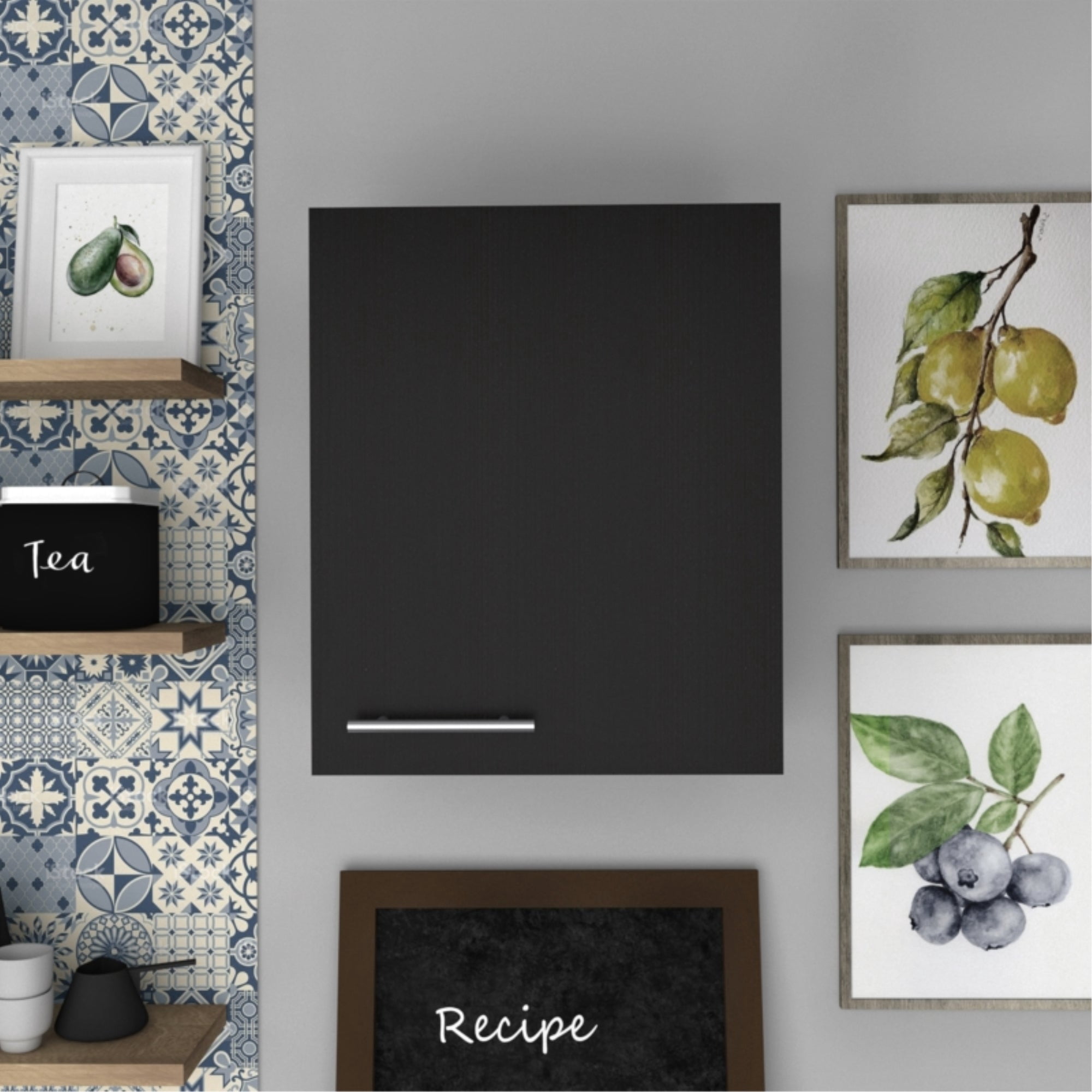 Tuhome - Mueble De Cocina Aereo 1 Puerta Manchester Wengue 60x50x33,5 Cm