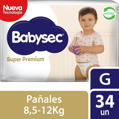 Pañales De Bebé Súper Premium Cuidado Total G, 34 Un 34 Un Babysec