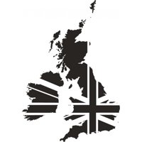 Rienda Libre Graphics - Decomural United Kingdom Map Union Jack Ws-16251