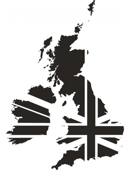 Rienda Libre Graphics - Decomural United Kingdom Map Union Jack Ws-16251