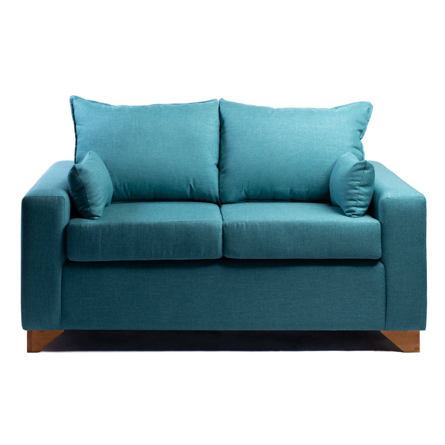 Muebles New - Sofa Turquesa Lino Dos Cuerpos