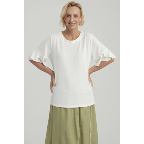 Fashionspark - Polera Mujer Detalle Escote Crudo - Ll