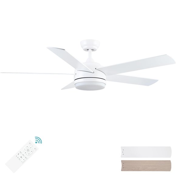Ventilador de techo YUHAO 132 cm con luz LED y control remoto de 6 velocidades