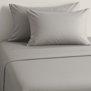 Le Nuit - Sábanas 1,5 Plazas Algodón Egipcio 300 Hilos Gris