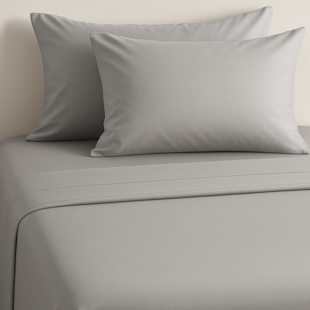 Le Nuit - Sábanas 1 Plaza Algodón Egipcio 300 Hilos Gris