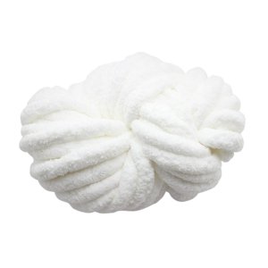 Bothyi - Hilo Grueso De Chenilla Lavable, Hilo Súper Voluminoso Para Tejer A Ganchillo, Blanco Puro