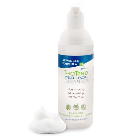 Limpiador EyeEco Advanced con forma de árbol de té para párpados y rostro, 180 ml