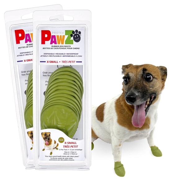 Botas Protex PawZ para Perros Pequeños Impermeables de Goma – Pack de 24 (Talla Extra Pequeña)