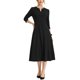 thumbnail image 2 of INSPIRE CHIC Vestido de Trabajo para Mujer Línea A 3/4 Mangas Elegante Vestido Midi Negro S, 2 of 6