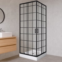 Shower Door Joytek Recto Cuadros Negros 70X70X198Cm Con Receptáculo
