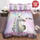 thumbnail image 1 of Flowers Unicorn Personalized Custom With Your Name Quilt Duvet Cover Set3-Piece Bedding Set, 1 of 5