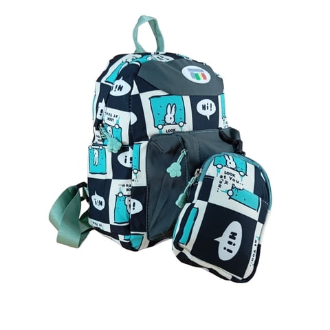 El Edén - Mochila Urbana, Juvenil, Diseño Conejos Kawaii + Estuche Color Calipso