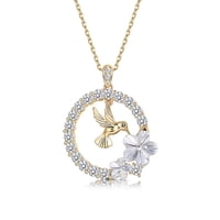 Sllaiss - Collar Con Colgante De Colibrí Slaiss Chapado En Oro De 18 Quilates Para Mujer