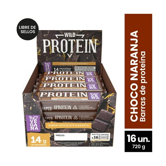 Bar Proteina Chocolate Naranja 45g 16u