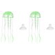 thumbnail image 1 of Decoración de Acuario con Medusas Uxcell, Decoraciones para Tanque de Peces Medusa Falsa Brillante de Silicona, (Verde, S, 2 Piezas), Destinado para Decoración de Tanque, 1 of 7