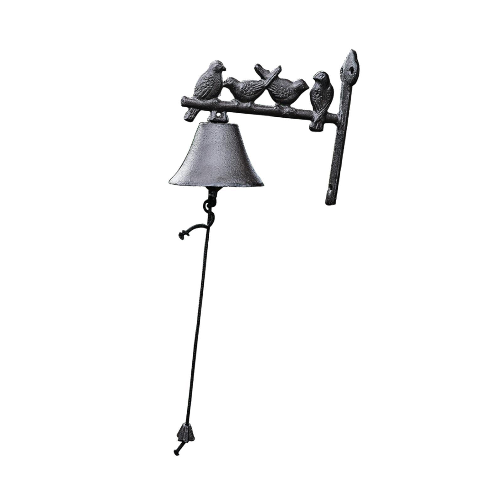 Bothyi - Timbre De Cena Para Exteriores Con Decoración De Pájaros, Timbre De Hierro Fundido Para Patio Interior Y Hogar