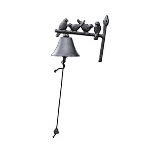 Bothyi - Timbre De Cena Para Exteriores Con Decoración De Pájaros, Timbre De Hierro Fundido Para Patio Interior Y Hogar