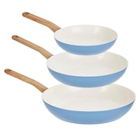 Juego De Sartenes Goodcook Healthy Ceramic Titanium De 3 Piezas, Azul