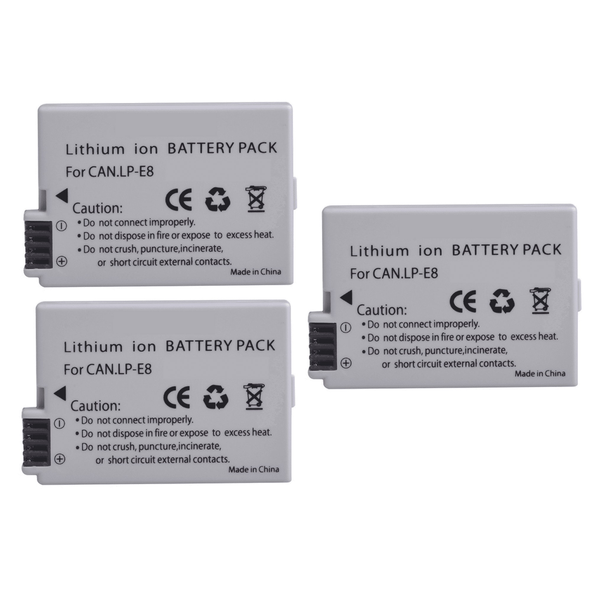 Genérico - 3 Baterías Lp-e8 Canon Alternativa