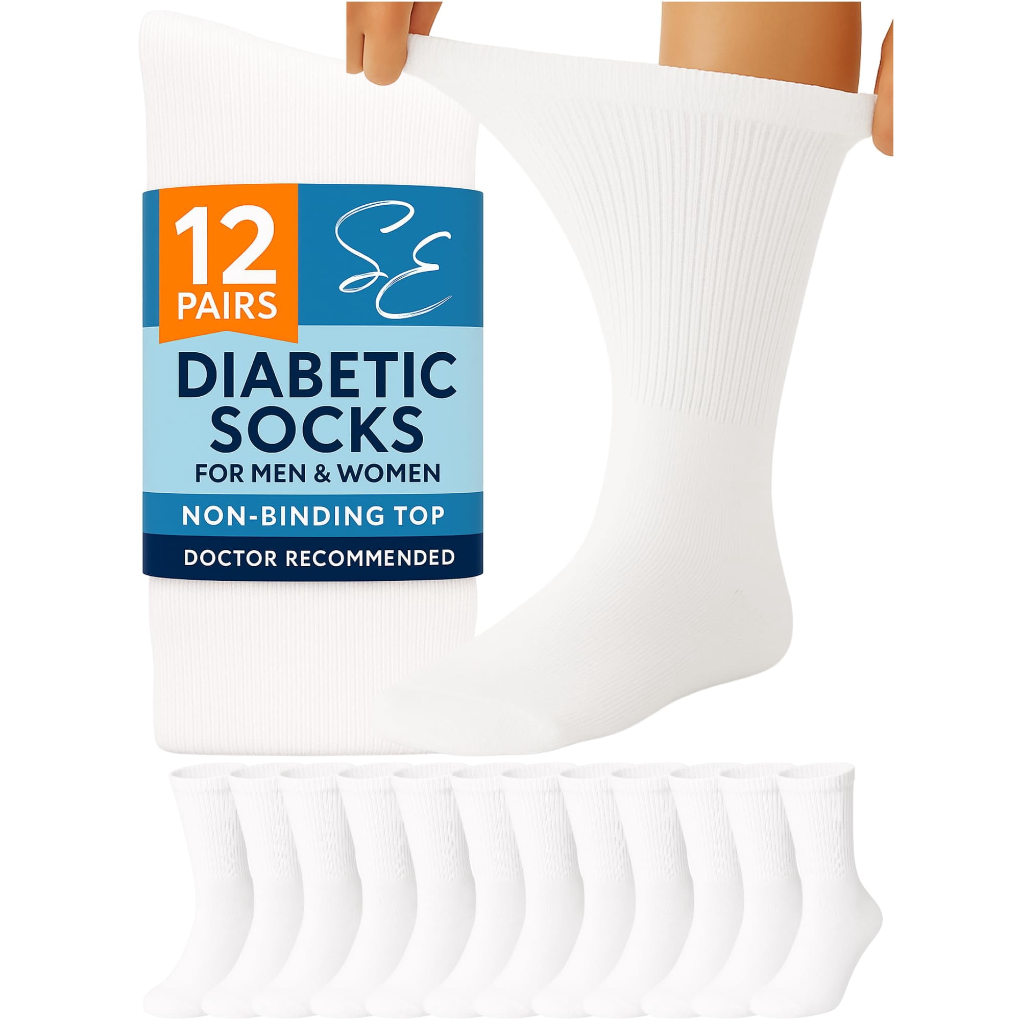 Calcetines Para Diabéticos Special Essentials Para Hombre Y Mujer, 12 Pares