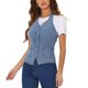 thumbnail image 4 of INSPIRE CHIC Chaleco de Mezclilla para Mujer de Regreso a Clases Cuello Halter Abotonado Chaleco de Mezclilla sin Espalda S Azul, 4 of 6