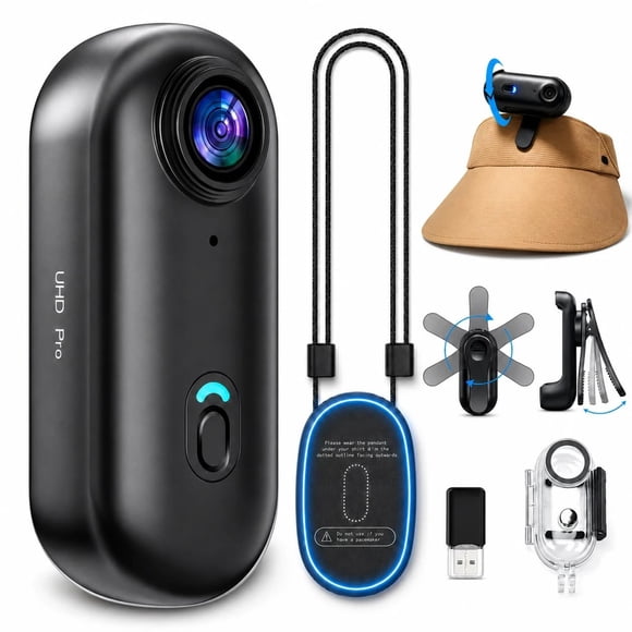 Cámara de video JETO 4K 32 GB WiFi 150° resistente al agua