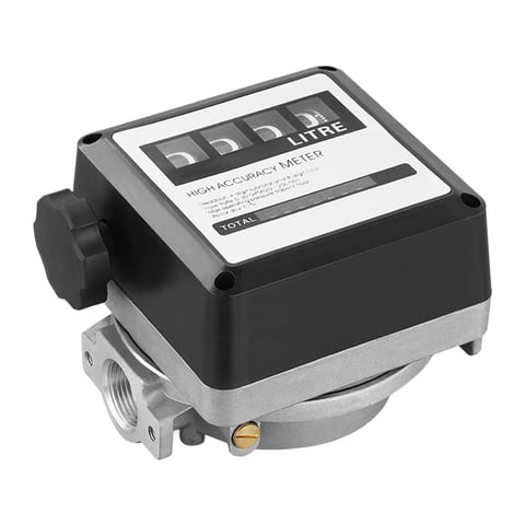 Ioensy - Medidor De Flujo De Combustible Mecánico Herramienta De Medición Medidor De Litros De Flujo De Aceite Multifunción Negro