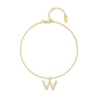 Pulsera Heshpaws S925 Sterling Silver Inicial A-Z Plata