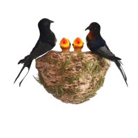 Ioensy - Decoración De Nido De Golondrina Simulada, Decoración Al Aire Libre, Soporte Artificial Para Nido De Pájaros De Pascua