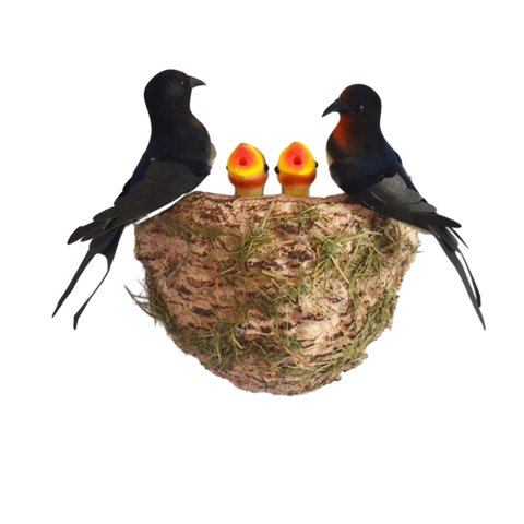 Ioensy - Decoración De Nido De Golondrina Simulada, Decoración Al Aire Libre, Soporte Artificial Para Nido De Pájaros De Pascua