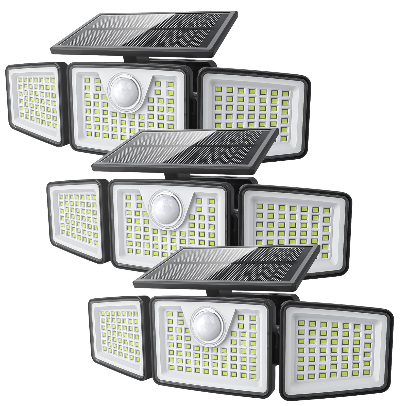 Luces Solares Daphino 2500lm Para Exteriores Con Sensor De Movimiento De 3 Cabezales