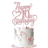 Adorno Para Pastel Arokippry Brillo Oro Rosa Feliz 10º